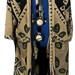 M.M.K Collection Plus Boho Elephant Print Duster Kimono